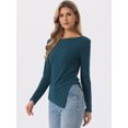 thumbnail image 4 of DARING DIVA Women's Spring High Low Stylish Boat Neck Pullover Sweaters XS Blue Green, 4 of 6