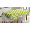 thumbnail image 1 of Ambesonne Lime Green Tablecloth Rectangular Table Cover, Girlish Vintage Dots, 60"x84", Lime Green White, 1 of 3