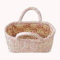 thumbnail image 7 of Yucurem Boho Fabric Storage Basket with Handles, Portable Quilted Baskets for Storages, Foldable Floral Laundry Organizer Bin for Home Picnic Shopping Travel, 8.86"x4.92"x4.92", 7 of 7