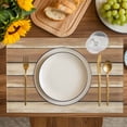 thumbnail image 4 of Brown Khaki Wooden Placemats Set of 4, Vintage Farmhouse Retro Art Placemats for Dining Table, Place Mats for Kitchen Tabletop, Waterproof Wipeable Dining Table Mats Set, 4 of 9