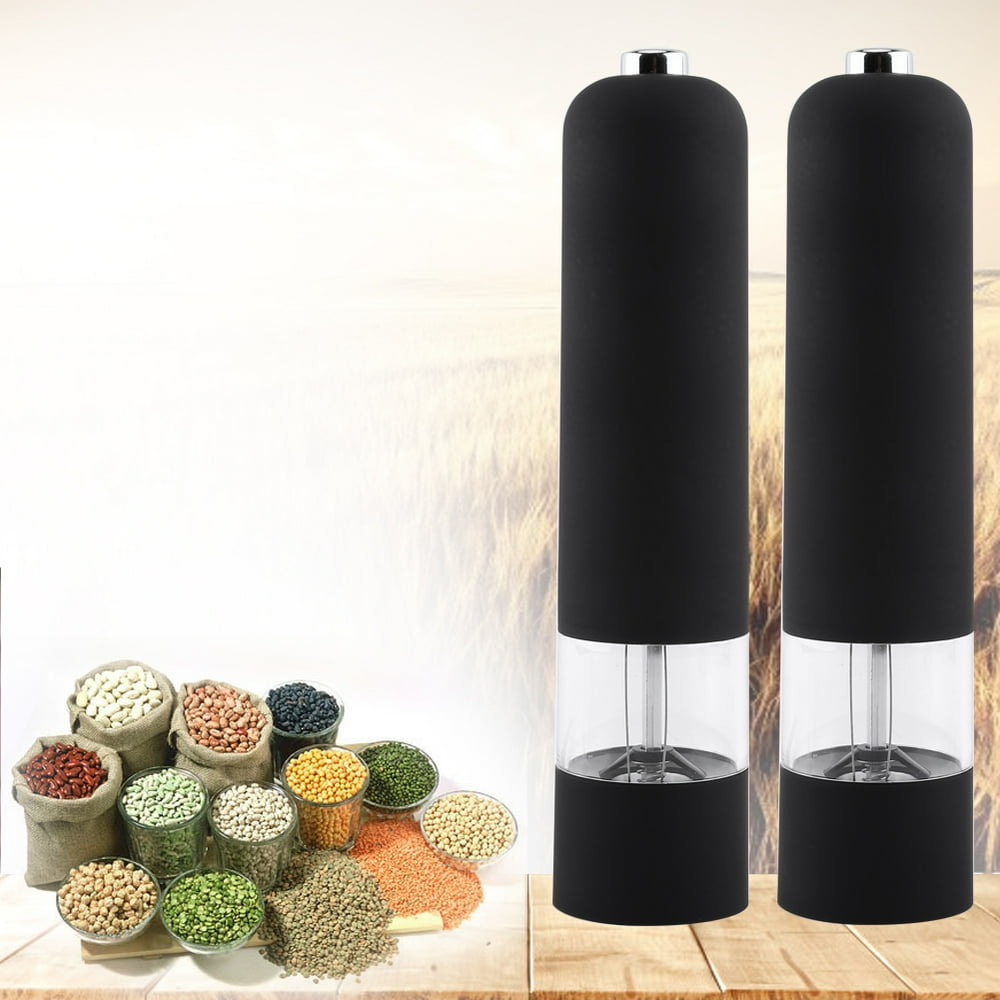 Mgaxyff Fashion Black Electric Pepper Herb Mill Salt Spice Grinder