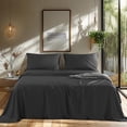 thumbnail image 2 of Rayon Derived from Bamboo Sheets Queen Set Cooling Sheets Piece Sheet Set Thread Count Sheet Deep Pocket Sheet Set Up to Super Soft Silky Smooth (Queen ), 2 of 6