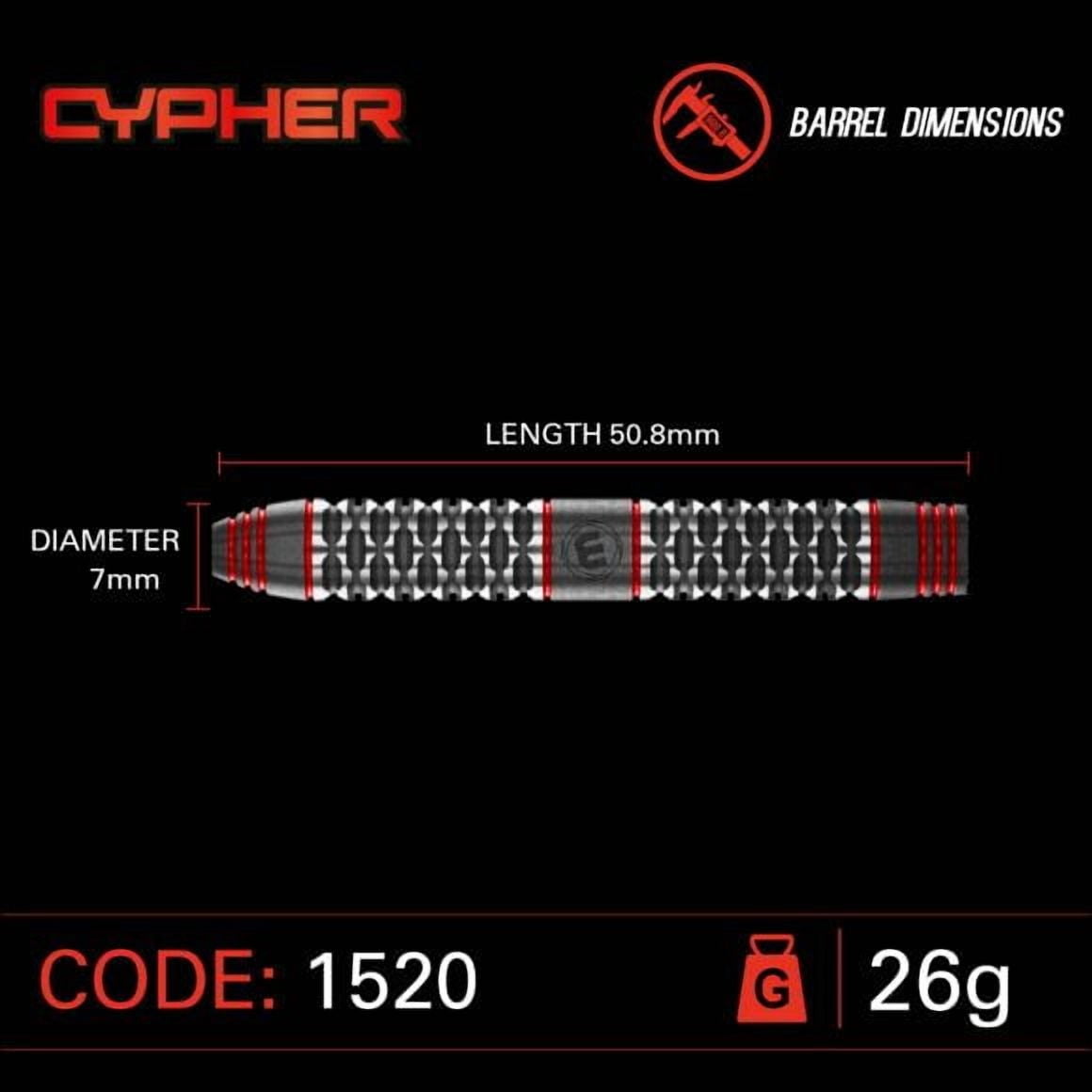 Winmau Cypher Steel Tip Dart Set 26 gram 90% Tungsten Alloy