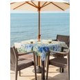 thumbnail image 3 of Outdoor Tablecloth with Umbrella Hole for Patio/Picnic/Party/Camping, Rustic Botanical Waterproof Table Cloth Square Cover Washable, Spring Watercolor Floral Leaves Butterfly Beige (60"x 60"), 3 of 9