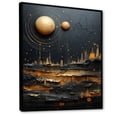 thumbnail image 2 of Designart "Saturn s Sonata Neptune in Yellow and Black I" Neptune Floater Framed Canvas Print, 2 of 7