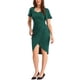 thumbnail image 4 of Vestido Midi Envoltura Casual de Trabajo para Mujeres INSPIRE CHIC Verde XS, 4 of 5