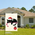 thumbnail image 2 of JOOCAR Black Cat Wearing Santa Hat Holding Candy Cane with Red Ornament Garden Flag for Winter Christmas Home Outdoor Garden Yard Door Decor 12x18 inch, 2 of 5