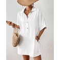 thumbnail image 5 of Bsubseach Fashion Cover Ups for Swimwear Women Short Sleeve Beach Swimsuit Coverup Loose Shirt Dress Vacation Outfits, 5 of 5