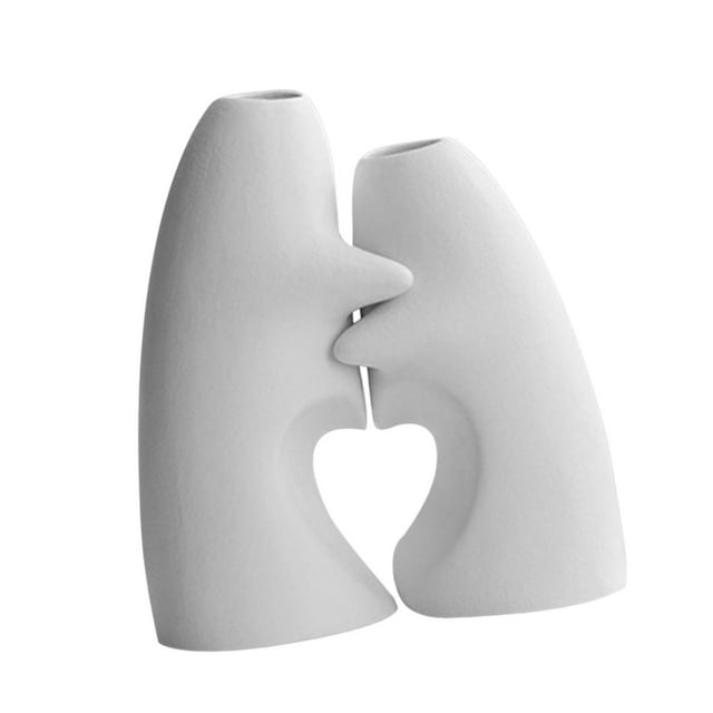2 jarrones de cerámica para flores, arreglos florales, decoración del hogar, estilo moderno Blanco
