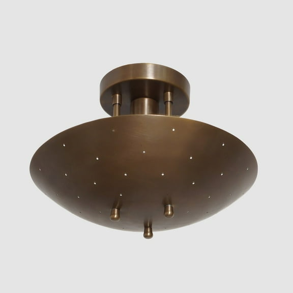 Brass Ceiling Flush Mount Pendant Light Fixture Mid Century Style Ceiling Chandelier 12in/18in/24in/30in