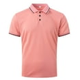 thumbnail image 4 of Moxiu Mens Short Sleeve Golf Shirts with Collar Classic Button Golf Stylish Tops Summer Moisture Wicking Basic Solid Stretch Work Shirts 2025 Watermelon Red,S, 4 of 4
