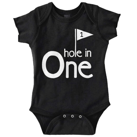 Hole in One Golf Lovers Birthday Romper Boys or Girls Infant Baby Brisco Brands 12M