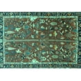 thumbnail image 1 of Ahgly Company Indoor Rectangle Animal Turquoise Blue Traditional Area Rugs, 8' x 12', 1 of 4