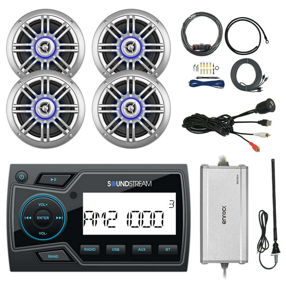 Soundstream 2" Marine USB Bluetooth Digital Media Receiver, 4x Millenia