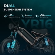 Jasion YR16 Electric Bike for Adults, 500W Motor 48V 12.5AH Removable Battery E-Mountain Bike, 16 Fat Tire Off-Road Electric Dirt Bike, 55 Miles Ebike for Teens, UL2849