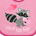 thumbnail image 4 of Inktastic Stealin' Your Heart Cute Raccoon Boys or Girls Baby Bib, 4 of 4