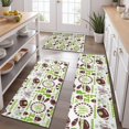 thumbnail image 2 of Green Football Monogram Pattern Kitchen Rugs Sets Of 3,Kitchen Runner Rugs Non Skid Washable,Decorative Kitchen Floor Mats for Kitchen,Sink,Laundry,17"x30"+ 17"x47" + 17"x59", 2 of 6