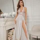 thumbnail image 1 of Vestido de noche con abertura de malla de encaje para mujer, camisón Sexy con Espalda descubierta, falda larga con tirantes, lencería para dormir, gran oferta, 1 of 3