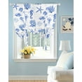 thumbnail image 2 of Blue Coastal Tie Up Curtains for Window, Thermal Insulted Balloon Shade Adjustable Rod Pocket Curtains Valance Panels for Kitchen Bathroom Cafe 42 x 63 Ocean Nautical Coral Seahorse Starfish, 2 of 6