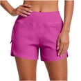 thumbnail image 3 of Sentmoon Swimming Trunks for Women Womens Shorts Athletic High Waist Stretchy with Pockets Elastic Waist Regular Fit Womens Summer Shorts Beach Vacation Essentials S-2XL, 3 of 7