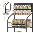4 Tier Supermarket Retail Display Racks, Free-Standing Metal Snack ...