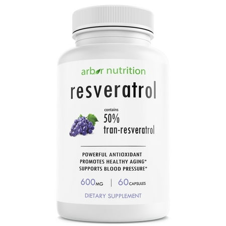 Arbor Nutrition Resveratrol 600mg Supplement - Powerful Anti Aging Antioxidant supplement that promotes healthy aging, healthy immune system and blood pressure support for men and women. 60 (Best Way To Build Immune System)