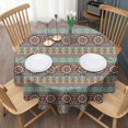 thumbnail image 3 of Round Waterproof Tablecloth 60×60 Inch, Bohemia Reusable Indoor/Outdoor Durable Table Cover for Party Kitchen Dinner Room Decor, 3 of 6
