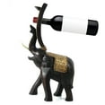 thumbnail image 4 of AeraVida Joyous Elephant Carved Rain Tree Wooden Wine Bottle Holder (Thailand), 4 of 6