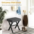 thumbnail image 3 of Dycanpo Vanity Stool with Metal X Legs, Small Ottomans or Footstools for Makeup Room, Carbon Gray, 3 of 13