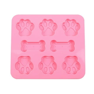  Lukinuo Paw Print Mold Puppy Dog Paw and Bone Silicone Molds  4pcs Dog Treat Molds Silicone Baking Mold for Puppy Treats Ice Cream Cubes  Tray Biscuits Chocolate Candy Jelly Dog Snack