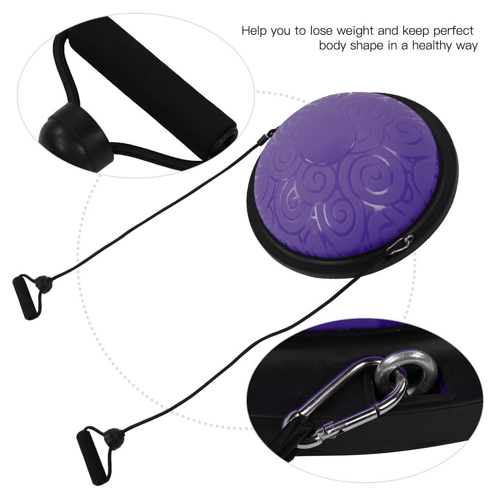LAZIOEGR 19.7" Explosion‑Proof Balancing Half Ball Trainer – Purple, 6‑Foot Antislip Base, Multi‑Purpose Yoga, Pilates & Strength Workout Equipment