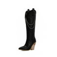 thumbnail image 6 of Fesfesfes Womens Tall Boots Winter Plus Size Warm Wedge Heel Super High Heel Snake Print High Top US:7.5(40), 6 of 9