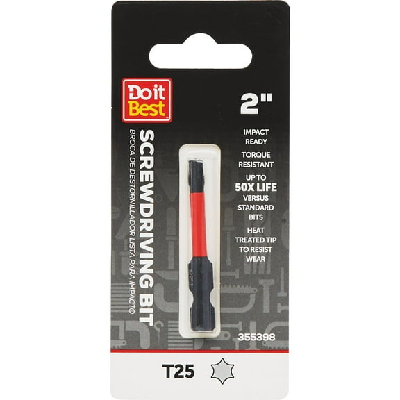 Do it Best 2 In. T25 Torx Impact Ready Screwdriver Bit QJDIB-SC-031