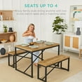 45.5in 3Piece Bench Style Dining Furniture Set 4Person SpaceSaving