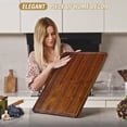 thumbnail image 5 of XXL Large Walnut Wood Cutting Board for Kitchen 24x18 (Gift Box) with Juice Groove Handles Non-slip Mats Thick Reversible Butcher Block Chopping Board, 5 of 6