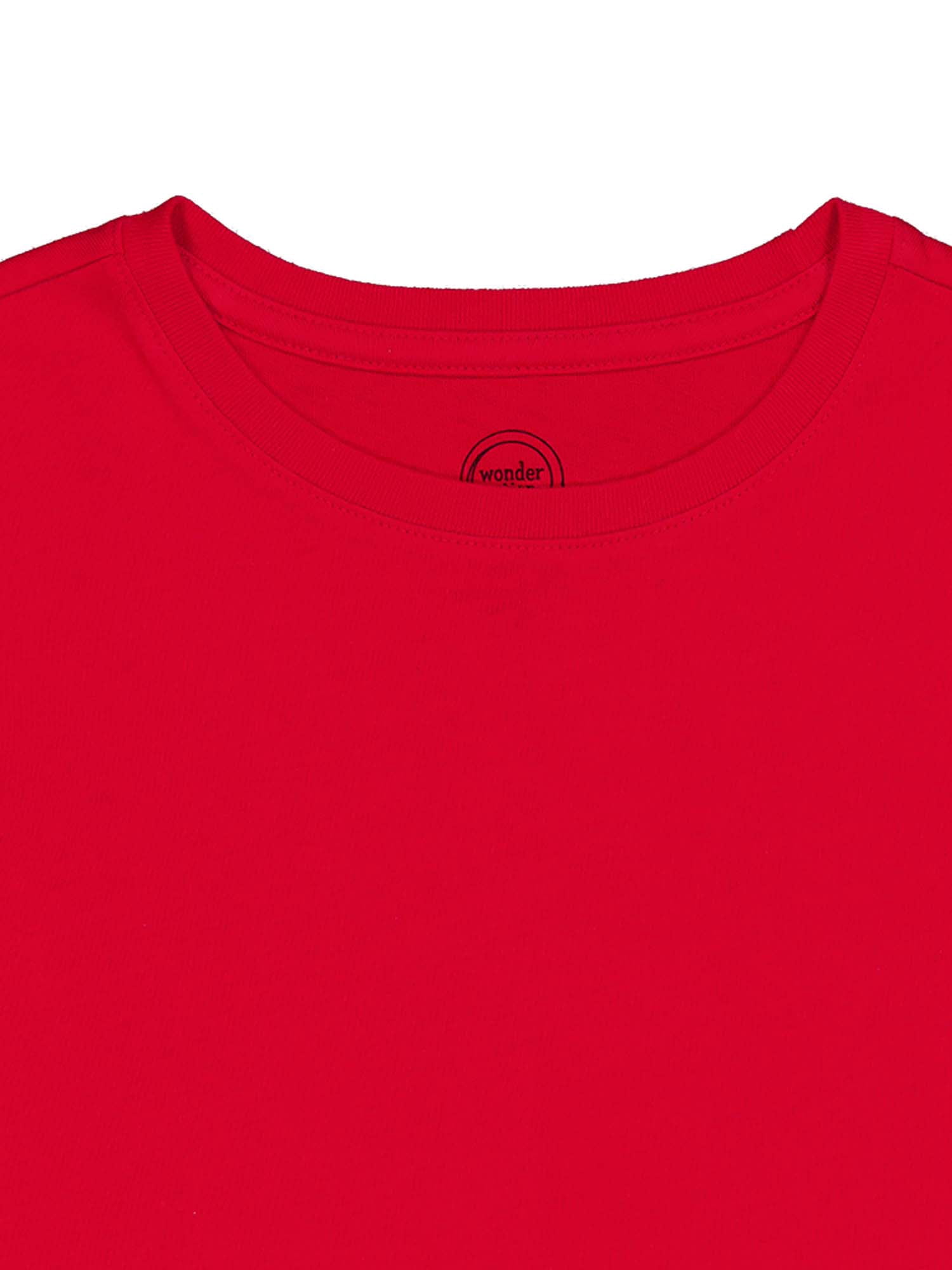 Wonder Nation Girls Kid Tough Tee with Short Sleeves, Sizes 4-18 & Plus