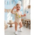 thumbnail image 4 of BemeyourBBs Infant Baby Boy Girl Birthday Romper Outfit Happy Birthday To Daddy Mommy Letters Printed Shirt Newborn Baby Summer Clothes Crew Neck Short Sleeve Print Bodysuit, 4 of 9