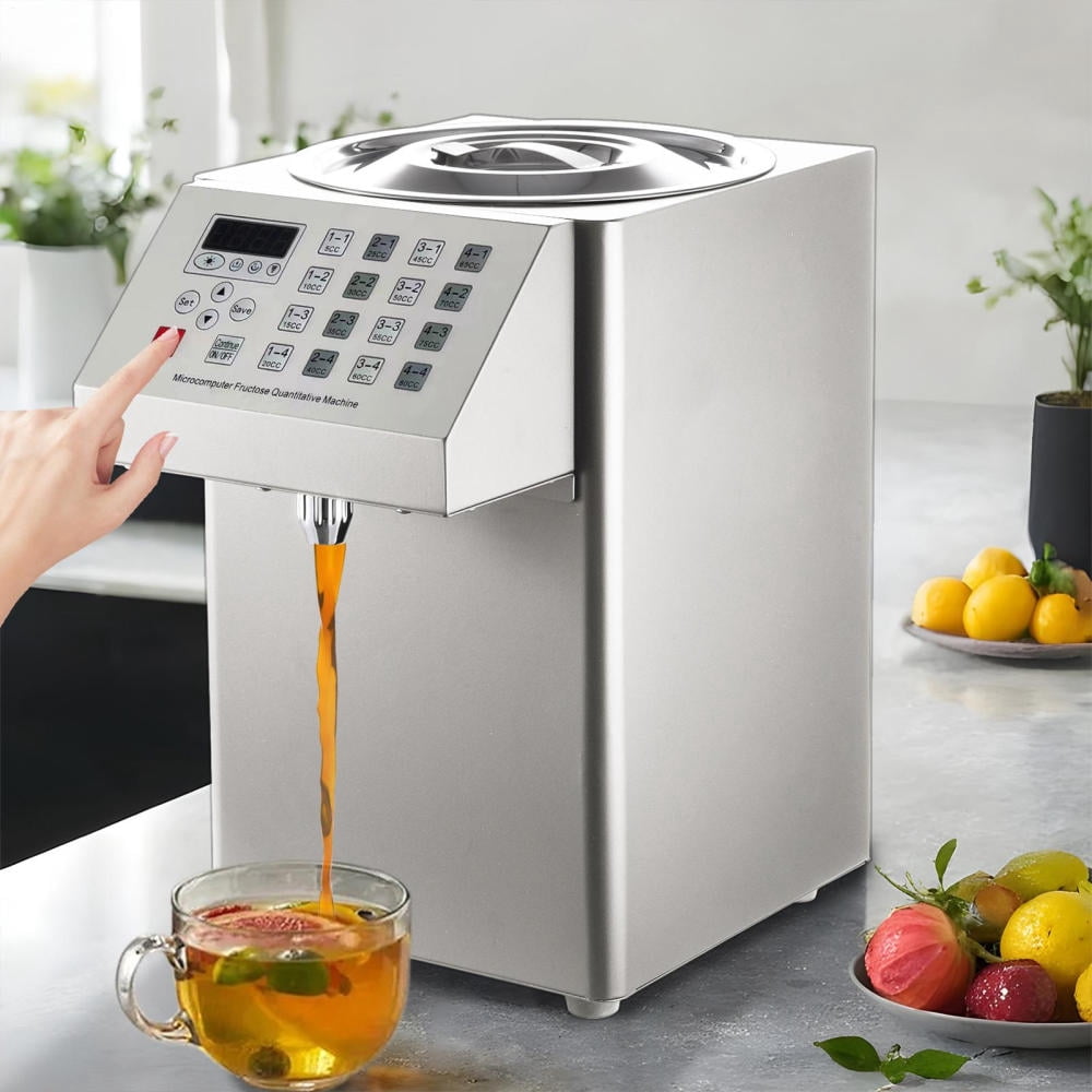 16-Program Fructose Dispenser, Stainless Steel Syrup Machine for Bubble Tea Equipment and Beverage Stations