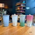 thumbnail image 3 of Tyeso 600ml Thermos Water Bottle Stainless Steel Coffee Cup With Straw Gradient Keeps Cold and Heat Insulated Car Thermos Mug, 3 of 10