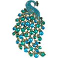 thumbnail image 1 of Broches de pavo real con diamantes de imitación. Broches elegantes. Broches de solapa de pavo real. Broche de ave. Broche de moda vintage., 1 of 9