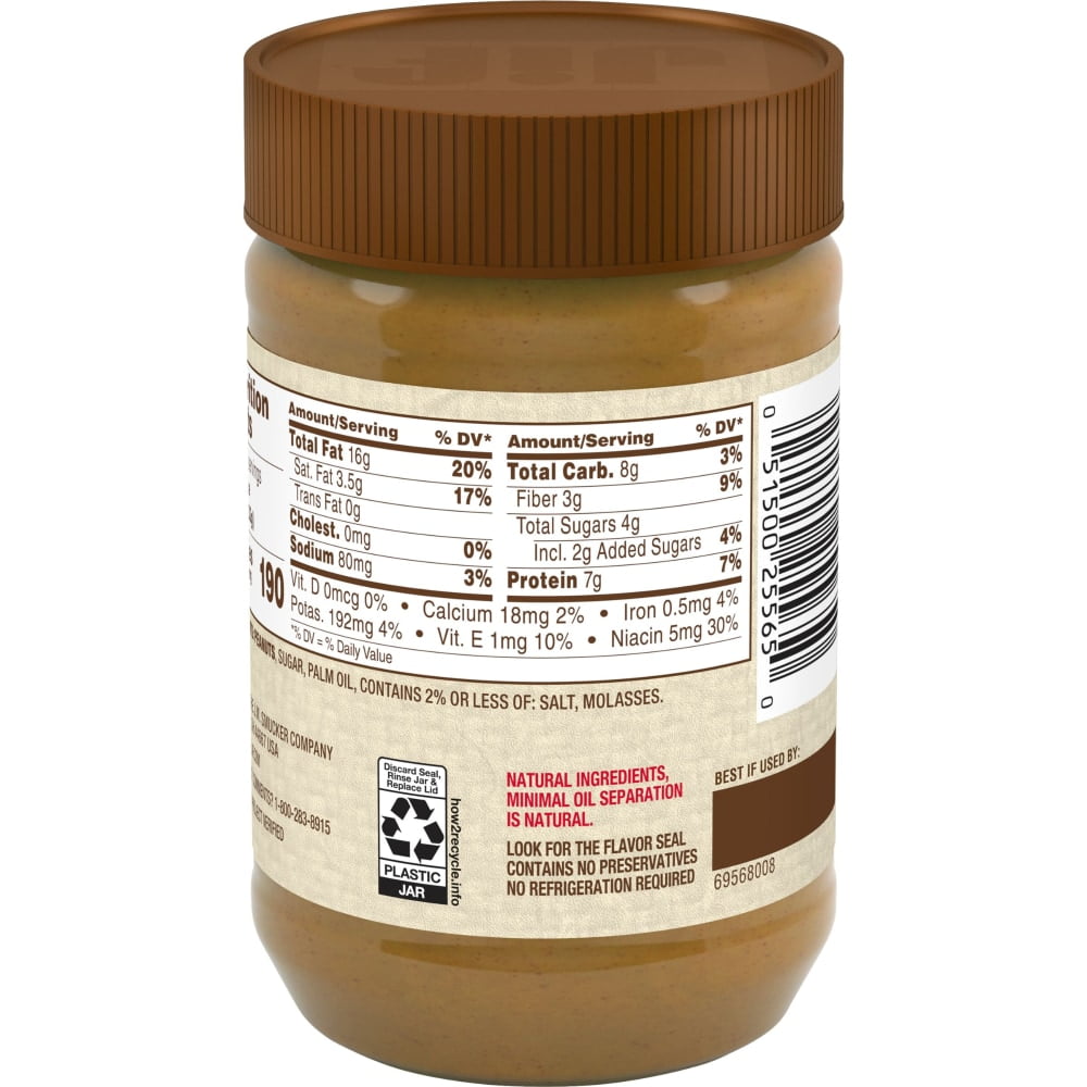 Pack of 4 Jif Natural Creamy Peanut Butter, 16 oz (packaging may vary)