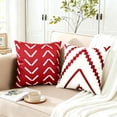 thumbnail image 2 of Decorative Throw Pillow Covers 18x18 inch Set of 4 Wine Red Pillow Covers for Couch Sofa Bed Living Room,Farmhouse Outdoor Throw Pillow Cover,Modern Geometric Linen Square Throw Pillow Cases, 2 of 2