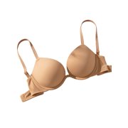Deyllo Women's Plunge Super Push Up Bras Padded Underwire Support T Shirt Bra,Coffee 32B