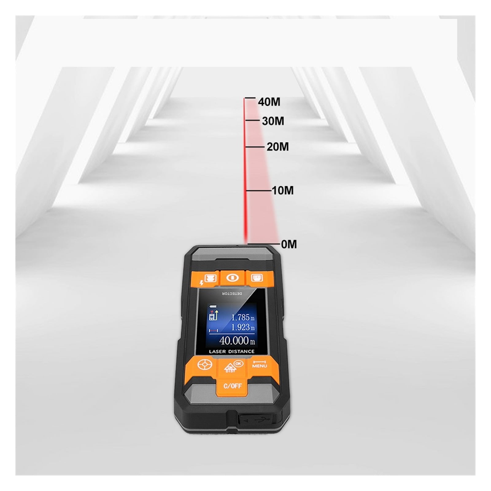 Digital Distance Meter Stud Finder AC Wire Tracker Wall Scanner Wood Moisture Meter Rangefinder Tape Metal Detector ,Accurate and Quick - 210DR