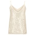 thumbnail image 4 of Frostluinai Vest Tops for Women Sequined Spaghetti Strap Camisoles V Neck Sleeveless Tank Tops Sparkly Holiday Party Vests Solid Color Camis, 4 of 5