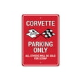 thumbnail image 2 of Corvette Parking Novelty Decor, Metal Wall Sign - 10x14 Inches, 2 of 4