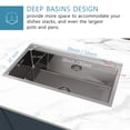 thumbnail image 4 of lemontalking 30" x 22" Silver Undermount Kitchen Sink Single Bowl Basin Stainless Steel Kitchen Bar with with Multiple Accessories, 4 of 7