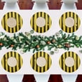 thumbnail image 7 of Ryvnso Yellow Stripes Line Pattern Round Plate Mats Dining Table Placemat Set of 4 for Holiday Decoration, 7 of 7