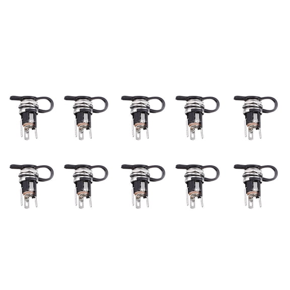 WESIEVYA 10-Pack DC Power Socket Connectors Threaded Female Panel Mount with Dust Covers for Home and Electronics Use