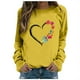thumbnail image 2 of ICHUANYI Clearance Women's Round Neck Top Casual Fashion, Personalized Printing Loose Fitting, Slimming Long Sleeves(Yellow, XXL) ICHUANYI WER2023081512231, 2 of 4